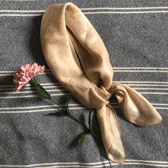 Accessories - Tiny floral vintage silk blend scarf